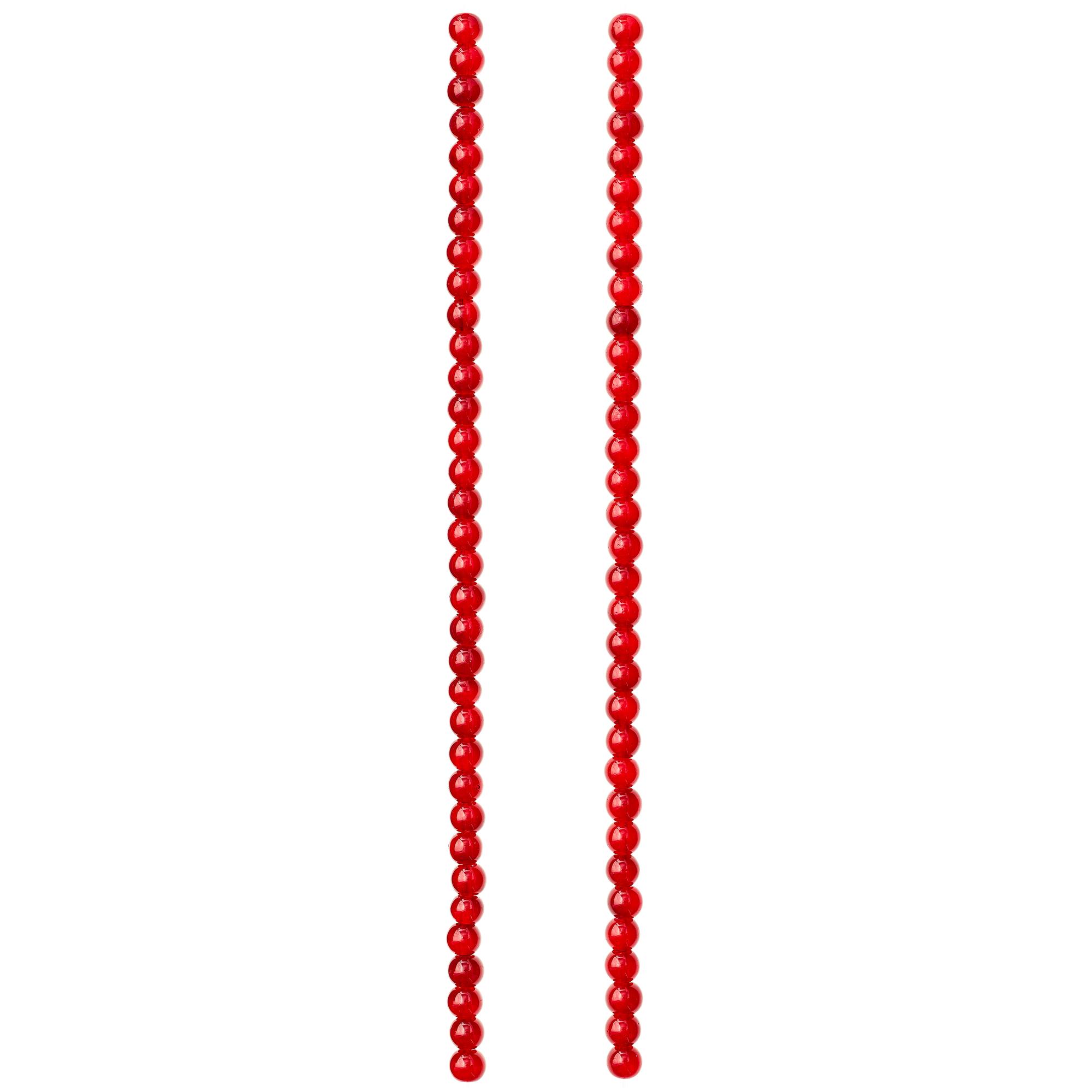 Burgundy Glass Round Beads, 6mm by Bead Landing™